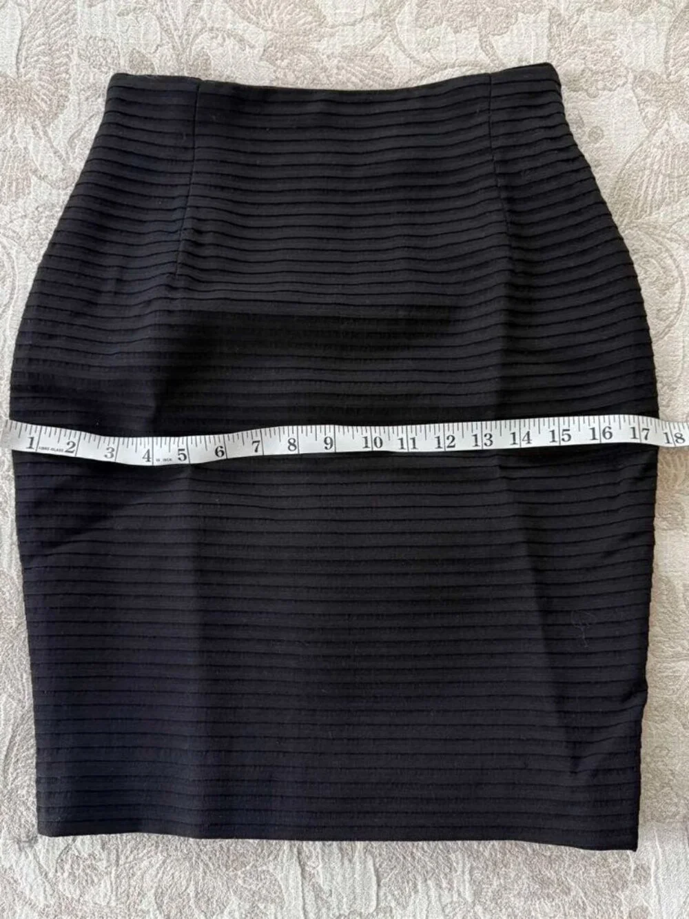 Randy Kemper Black Wool Lined Straight Pencil Skirt, Size 8